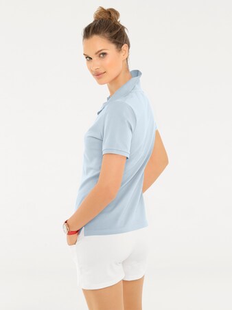 Poloshirt in Blau, Braun & Rosa